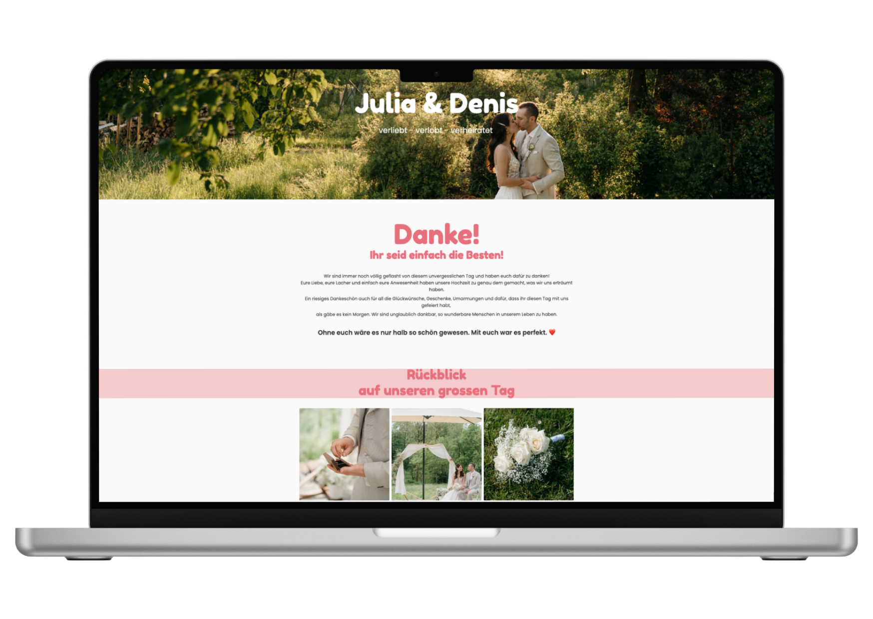 Hochzeitswebsite Beispiel